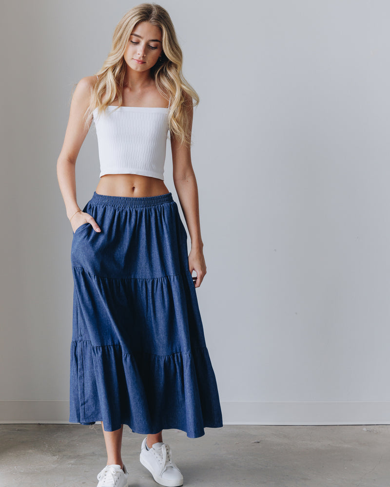 Austin Denim Midi Skirt