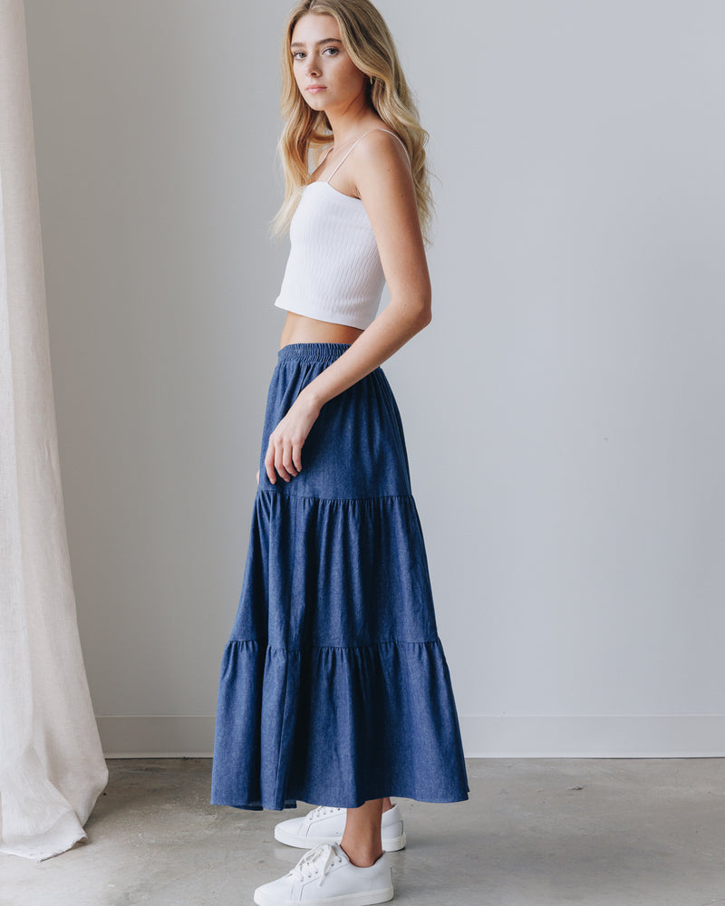 Austin Denim Midi Skirt