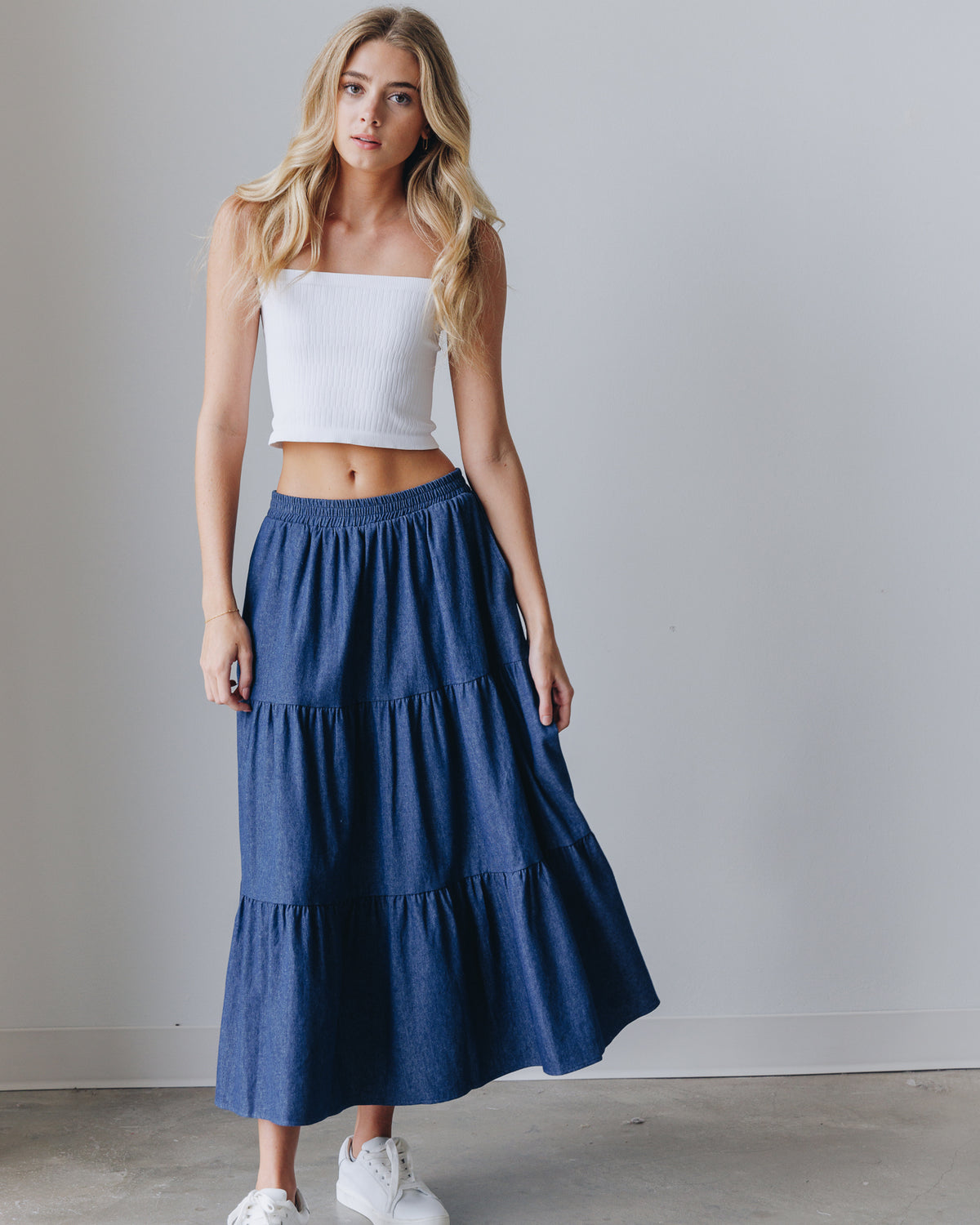 Austin Denim Midi Skirt