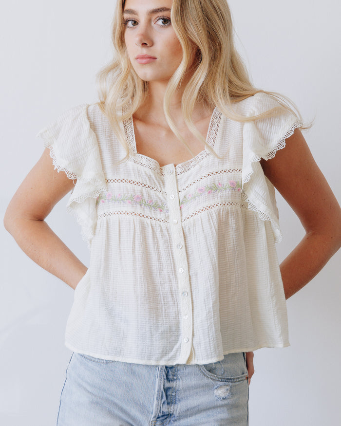 Posey Embroidered Top