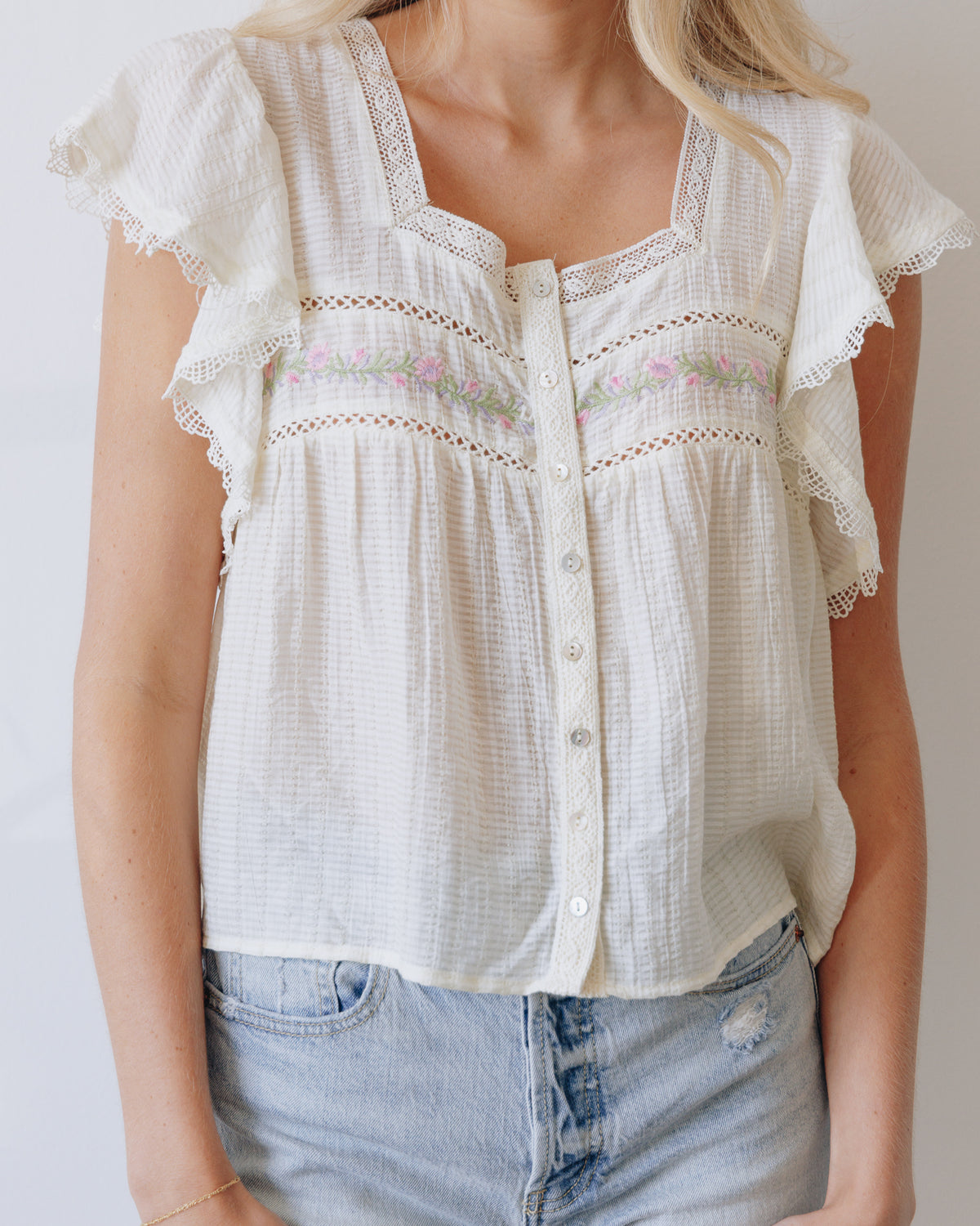 Posey Embroidered Top