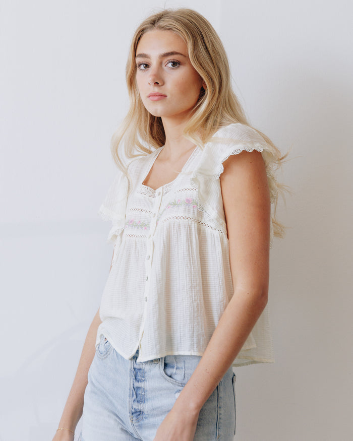 Posey Embroidered Top