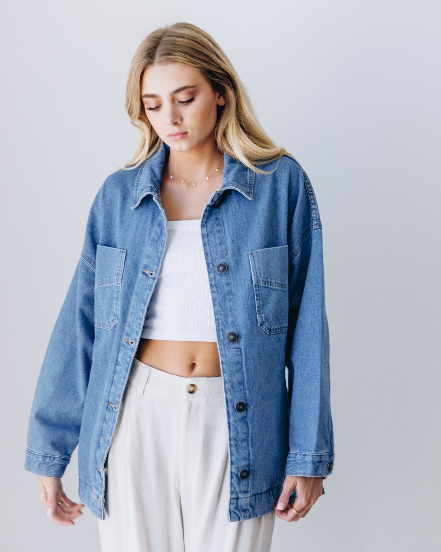 FREE PEOPLE Madison City Denim Jacket City and Stars