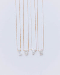 Mother of Pearl Initial Necklace