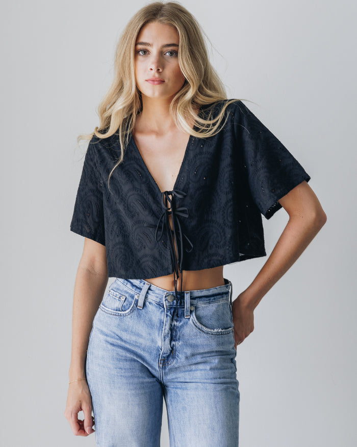 Oceanside Eyelet Tie Top