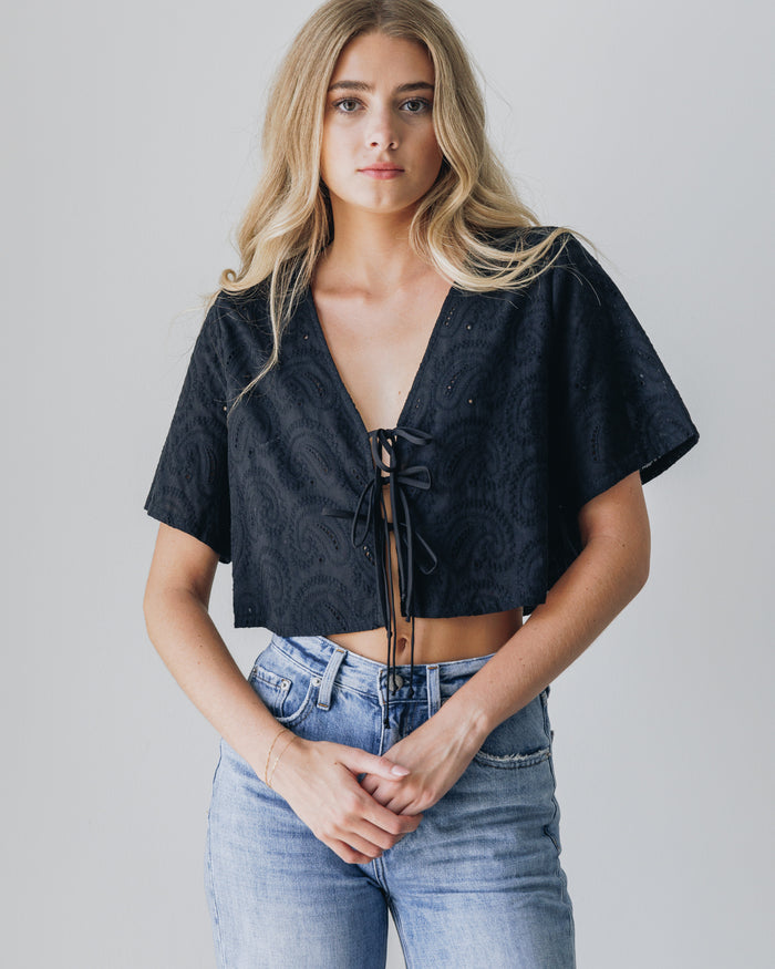 Oceanside Eyelet Tie Top
