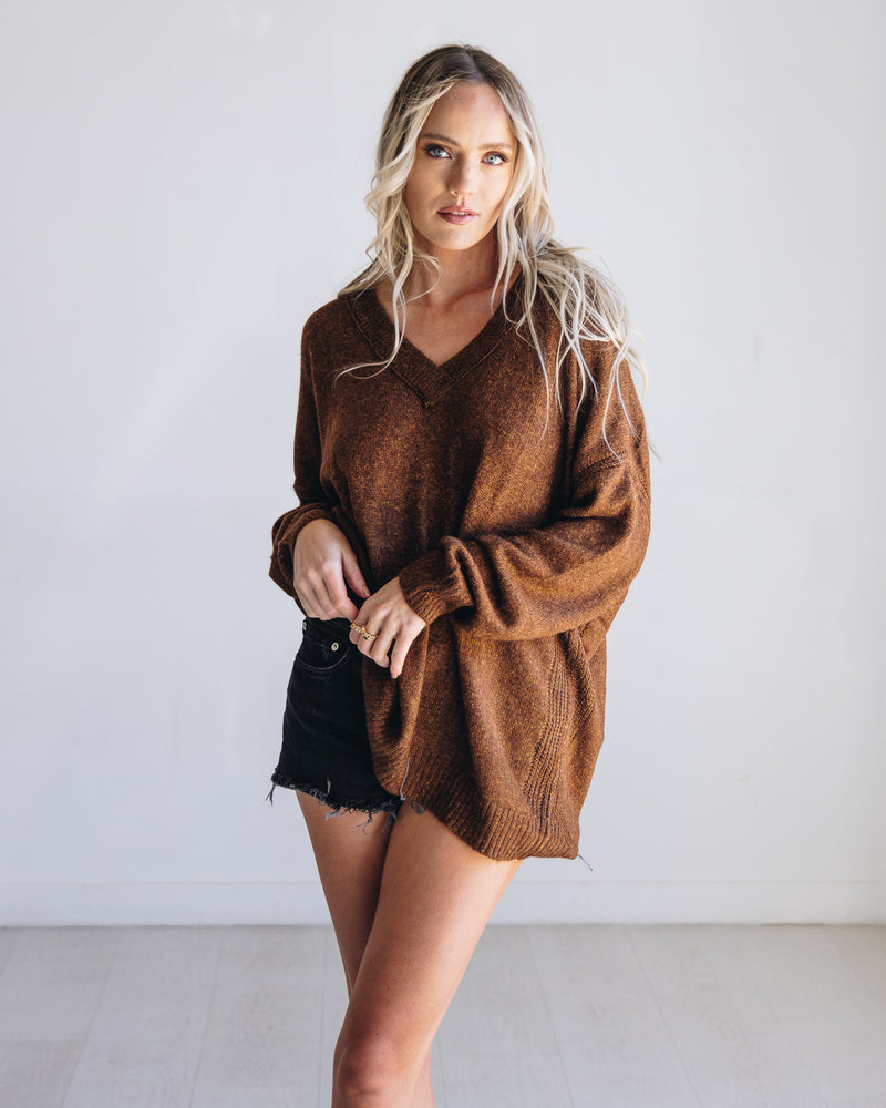 Ozzy Oversized Sweater - Chocolate