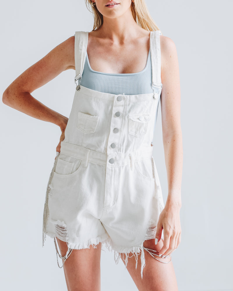 Denim Rhinestone Overall